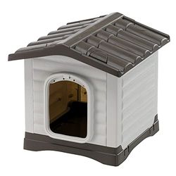 Ferplast Niche Chien Exterieur, Maison Chien, Niche Petit Chien, Système de Drainage, Grille d'Aération, Démontable, 43 x 48 x h 44 cm, DOGVILLA 50 Niche Plastique pour Chiens