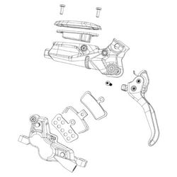 Sram Level Silver Stealth C1 aluminium, zwart, volwassenen, uniseks, zwart (zwart), eenheidsmaat