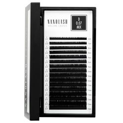 Nanolash Volume Lashes - false lashes for professional eyelash extensions, volume eyelash extensions (0.07 D, MIX 6-13mm)