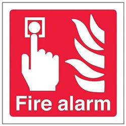 VSafety Lot de 3 panneaux carrés avec logo Fire Alarm, 100mm x 100mm, 3