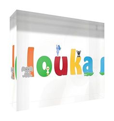 Little helper herinnering deco acryl transparant gepolijst als diamantstijl illustratief bont met de naam de jeune jongens Louka 10,5 x 15 x 2 cm Grand
