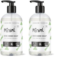 Miniml Hand Soap Wash Liquid 500ml - Lime, Basil & Mandarin Infused Eco Friendly Hand Washing Liquid Gel for Soft and Sensitive Skin Care - 100% Vegan & Cruelty Free (Pack of 2)