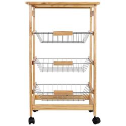 Carro de cocina de madera negro