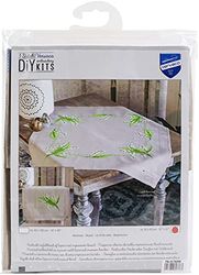 VERVACO Kit Broderie Pré-Imprimé Nappe MUGUET Complet Set DIY Adulte Decoration Table Manuelle Loisir Créatif Cadeau Femme ca. 80 x 80 cm Embroidery Patron, Coton, Multicolore