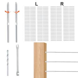 VEVOR 102 Pezzi Terminale di Raccordo per Tensione con Perno Filettato da Ponte da 1/8", Acciaio Inossidabile T316, Tenditore per Ringhiera per Cavi da 1/8" per Pali in Legno/Metallo, Argento