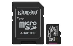 Kingston Canvas Select Plus microSD Memory Card 128GB microSDXC Gen3 150MB/s A1 Card + Adapter - SDCS3/128GB