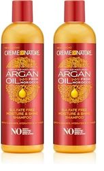 Creme of Nature Argan Oil, Shampoing Hydratant à l’Huile d’Argan du Maroc, Shampooing Nettoyant et Nourrissant, Soin des Cheveux Bouclés Frisés Crépus, Sans Sulfates - Flacon de 354ml (Lot de 2)