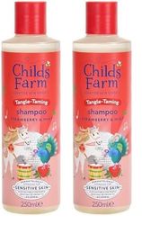 Childs Farm Tangle Taming Shampoo, Straight or Wavy Hair, Gentle and Tear Free, Strawberry and Mint, Kids, Baby, 250ml (Pack of 2)