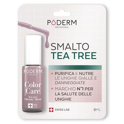 PODERM - MICOSI DELLE UNGHIE | Smalto colorato TEA TREE | Prevenzione e trattamento delle unghie gialle/danneggiate dalla MICOSI | TRATTAMENTO E COLORE | Mani/Piedi | Swiss Made