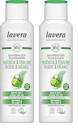lavera Shampooing Soin Fraîcheur & Équilibre - sans silicone - Fraîcheur durable & cuir chevelu équilibré - vegan - cosmétiques naturels - 250 ml (Lot de 2)