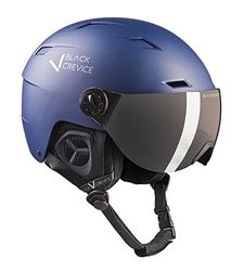 Black Crevice Casque de Ski avec visière Kirchberg Unisexe, Bleu Marine, 0 = S (51-53 cm)