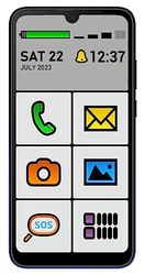 ALIGATOR Smartfon telefon komórkowy dla seniorów AZAS6550SENBE z kolorowym wyświetlaczem HD IPS 6,3" HD 18:9, LTE/4G, Dual SIM, kamera 13 Mpx. Big Launcher aplikacja, kolor niebieski.