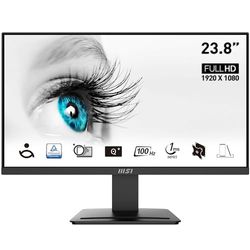 MSI PRO MP2412 23.8 Inch Monitor, Full HD (1920 x 1080), 100Hz, VA, 4ms, FreeSync, HDMI, VGA, Anti-Glare, Anti-Flicker, Less Blue light, TÜV Certified, VESA, Kensington, Black