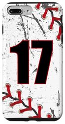 Custodia per iPhone 7 Plus/8 Plus Numero 17 Baseball 17 Numero Amante del Baseball Vintage Retro