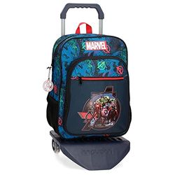 Marvel Avengers Los Avengers On The Warpath schoolrugzak met trolley, blauw, 30 x 38 x 12 cm, polyester 13,68 l