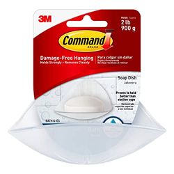 3M commando zeepbakje met waterafstotende strip, Clear Frosted, 1 schotel
