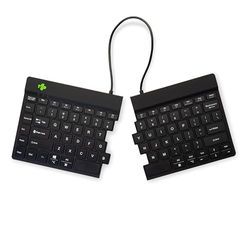 R-Go - Tastiera Split con meccanismo a forbici, tunnel carpale, design ergonomico in 2 parti, con software Break, ultrasottile, layout QWERTY (US), Bluetooth 5.0, compatibile con Windows/Mac/Linux,