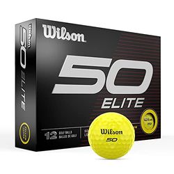 Wilson Fifty Elite: palline da golf, confezione da 12, colore: giallo.