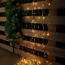 M mimotec - Tenda a ghirlanda LED per esterni con USB, lunghezza 3 * 2 m, luce calda 2700 K, impermeabile IP65, ideale per terrazze e giardini. LM2962