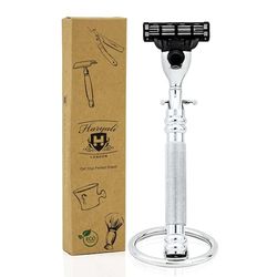 Acciaio inossidabile rasoio Gillette Mach compatibile rasatura Razor & stand – Premium Selection per la rasatura gentleman – perfetto per rasatura – ideale come regalo
