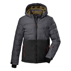 killtec jongens Ski-jas/gewatteerde jas met capuchon en sneeuwvanger KSW 178 BYS SKI QLTD JCKT, black, 128, 38783-000