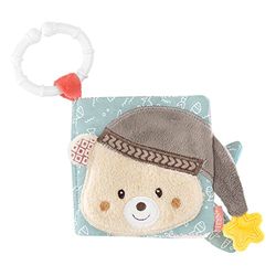 Fehn Soft Livre Imagier Doux Bruno - tactile pour bébé en tissu avec des motifs d'animaux - en tissu jouet à suspendre pour poussette et siège bébé - pour bébés et enfants à partir de 0+ mois