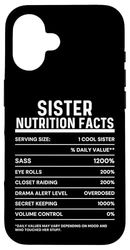 Sorella Fatti nutrizionali Divertente Grafica Ragazze Donne Custodia per iPhone 16
