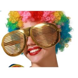 BigBuy Carnival Lunettes dorées XXL