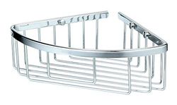 Kibath 130044 Suporte baixo de canto, cesta de duche e banheira ALD fabricada em latão com acabamento cromado, para frascos de gel ou champu, cromado brilho