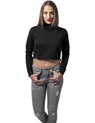 Urban Classics Dames sweatshirt dames Lace Up Crewneck, zwart (black 7), XL