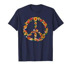 Love Peace Anni '60 e '70 Vestito Flower Power Hippie Maglietta