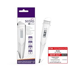 Scala SC 28 Flex Termómetro Digital de Fiebre Corporal, Blanco Velocidad 10 sec. Termómetro Digital Fiebre Corporal Niños Adultos Medición Oral, Rectal Axilar Preciso Rápido Seguro, Verde, Unisex