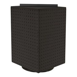 Azar Displays 701414-BLK Rotating Stand, Peg Display Carousel, Four Sided Rack for Jewelry, Accessories, or Crafts, Revolving Displays for Retail, Pegboard Organizer, Black, 14"x14"x20"