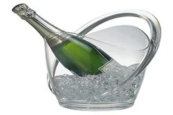 Nevera para Vino/champán APS - Transparente, con asa de Transporte - Dimensiones: 23 x 22 cm, Altura: 27,5 cm, Volumen: 3 l