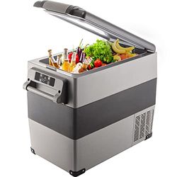 VEVOR Draagbare koelbox, 55 liter, autokoelkast, 220 V, mini-koelkast, elektrische vriezer, kleine vriezer voor auto, camping, vrachtwagen, boot