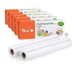 Peach PH100P - Pellicola per sottovuoto | 10 rotoli | 28 x 300 cm | 2 x 90 mic | 7 strati | adatto per il congelatore, l'acqua bollente | cottura Sous Vide