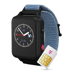 ANIO 5 smartwatch voor kinderen, editie 2022, kinderhorloge met simkaart, oproepen, berichten, met schoolmodus, SOS-functie, weer- en GPS-lokalisatie in blauw,et simkaart + 30€ Amazon voucher