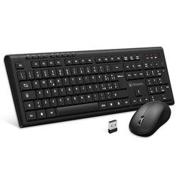 Atlantis Combo Kit toetsenbord en muis, draadloos, multimedia, Italiaanse QWERTY-lay-out, 9 Shortcut Toetsen, voor PC/Laptop/Notebook, Unieke USB-ontvanger, Code P013-AX280G+M, zwart