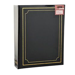 Arpan Plain noir Doublure en timbre d'or Album photo avec 200 photos pour 6x4 "-no memo