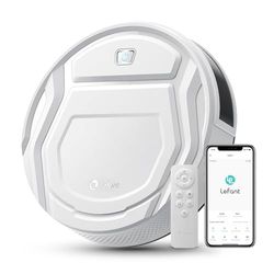 LEFANT Robotstofzuiger, 2200 Pa stofzuiger, 120 minuten Max, wifi-robotstofzuiger, zelfoplagend, app/Alexa, ideaal voor dierenharen, tapijt, harde vloeren, 210P, wit, met afstandsbediening