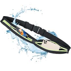 AiQInu Ceinture de Course, Ceinture Running, Banane Homme Femme, Running Belt pour Jogging, Gym, Escalade, Fitness, Randonnée - Vert
