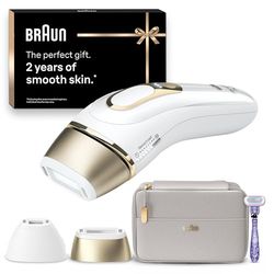 Braun IPL Silk-Expert Pro 5, at Home Hair Removal, Alternative for Laser Hair Removal, Includes Pouch, Venus Razor, Precision Head, 2 Years of Smooth Skin, Gift for Women, White/Gold, PL5138