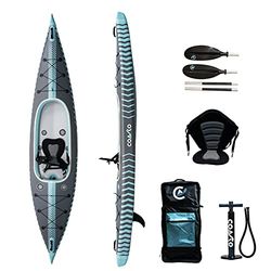 Coasto, Capitole, Opblaasbare Kajak, Grijs/Groen Water, 1P, Unisex-Volwassene