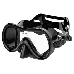SEAC Salina MD STL Masque de plongée en Silicone pour Hommes, Femmes et Enfants, idéal pour Le Snorkeling Unisex-Youth, Noir, Medium