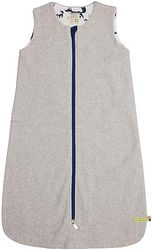 loud + proud Unisex baby omkeerbare slaapzak fleece, GOTS-gecertificeerd peuterpyjama's, zilver, 98/104, zilver, 98/104 cm
