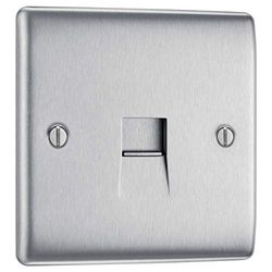 BG Electrical NBSBTS1-01 Enkele Telefoon Slave Socket, Geborsteld Staal