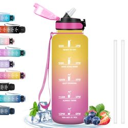 Borraccia 1,5 Litri, Borraccia Motivazionale Senza Perdite, Borraccia Palestra con Scala Temporale, Borraccia con Cannuccia, Facile da Pulire, Borraccia per Sport, Fitness, Trekking, Campeggio, Corsa