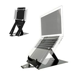 R Go Tools Riser Duo/Tablet Laptop Stand Adjustable/Black