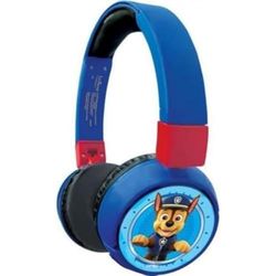 Lexibook- Chase et Marcus Pat' Patrouille Casque Audio Enfant 2-en-1 Bluetooth Stéréo, sans Fil, Filaire, Son limité, Pliable, Ajustable, Fille/garçon, Rouge/Bleu, HPBT010PA, 41,91 x 19,05 x 43,18 cm