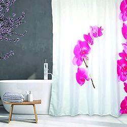 MSV, Rideau de Douche, en Polyester, Revêtement antibactérien, Anneaux Inclus, Lavable à 30°, Imperméable Tissu Lavable en Machine Rideau Salle de Bain, Lanyu, 180 x 200 cm